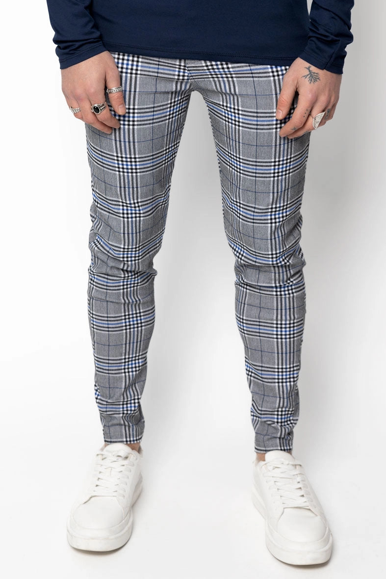 Pantalon habillé à carreaux