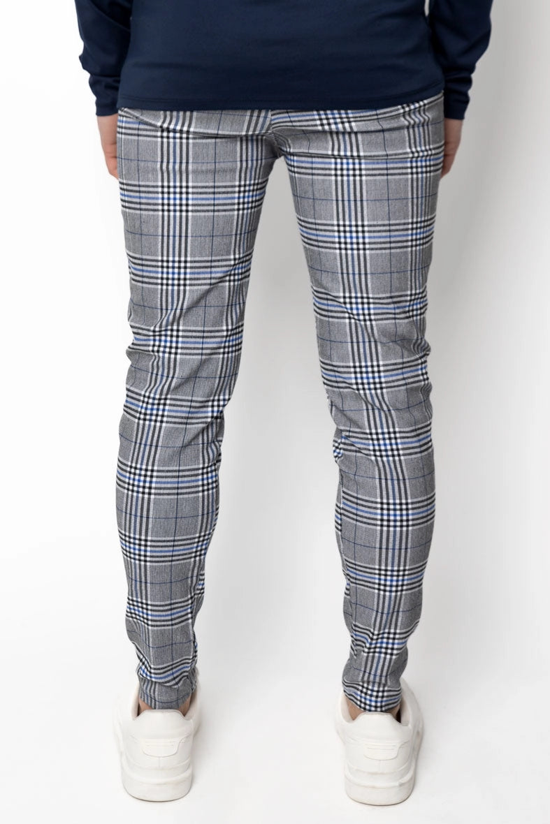 Pantalon habillé à carreaux