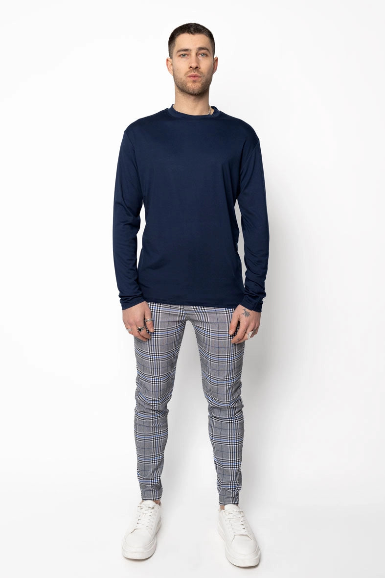 Pantalon habillé à carreaux