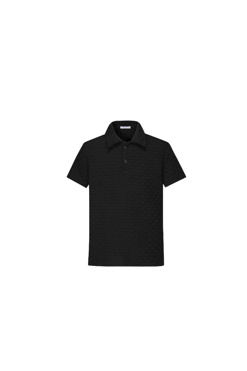 T-shirt polo damier relief - Frilivin