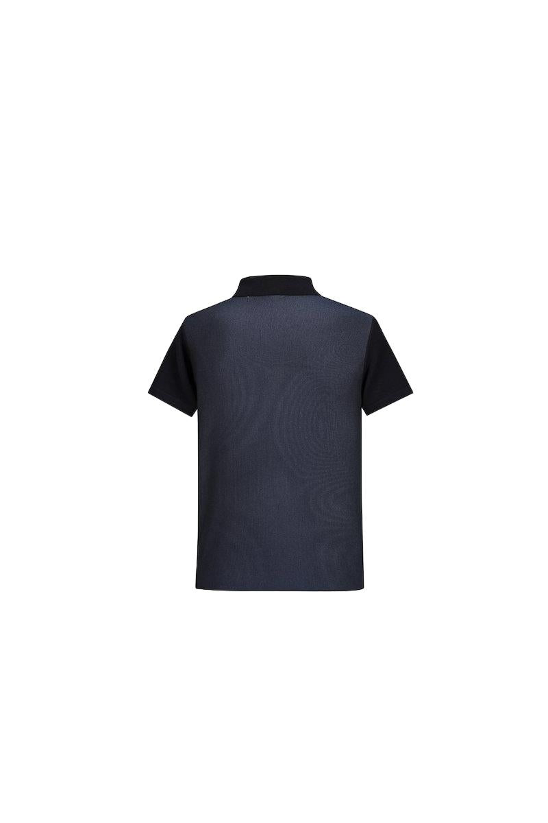 T-shirt polo zippé maille piquée à rayure - Frilivin