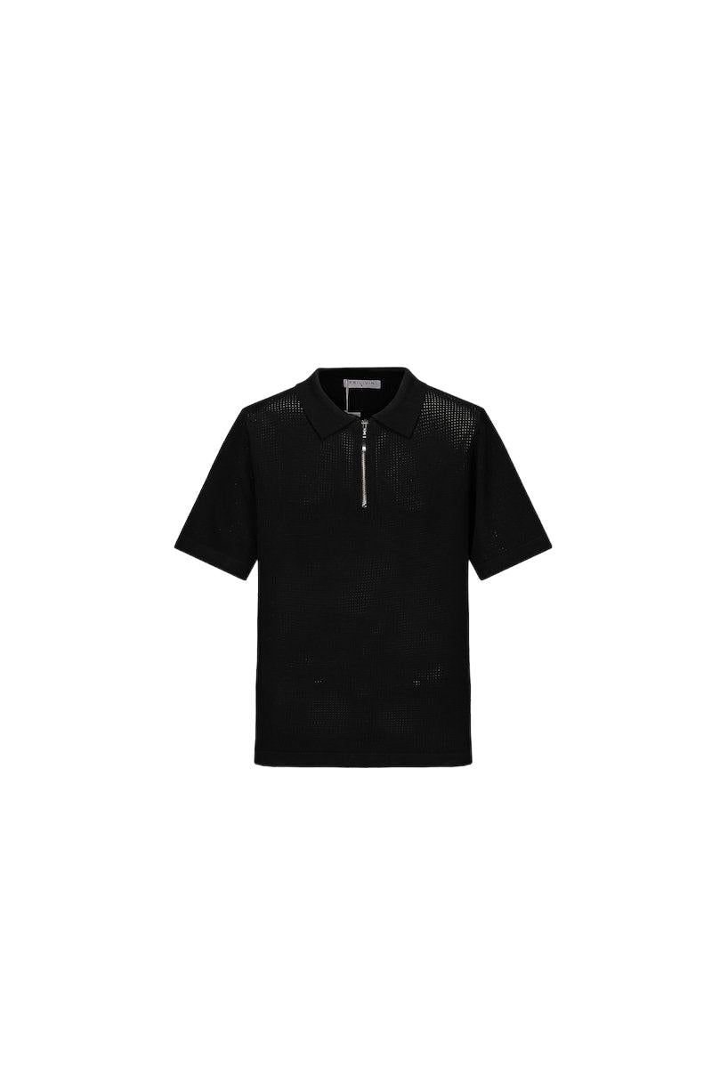 T-shirt polo zippé maille piquée - Frilivin