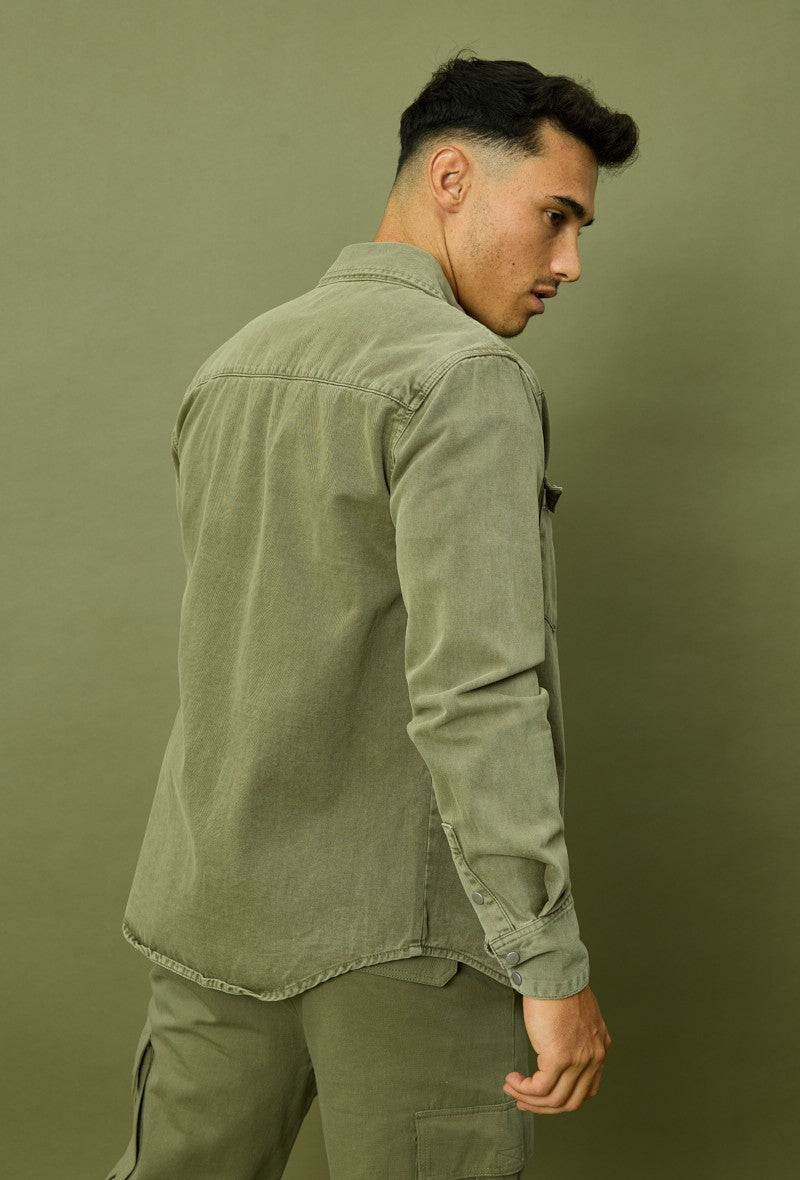 Chemise sales jean kaki
