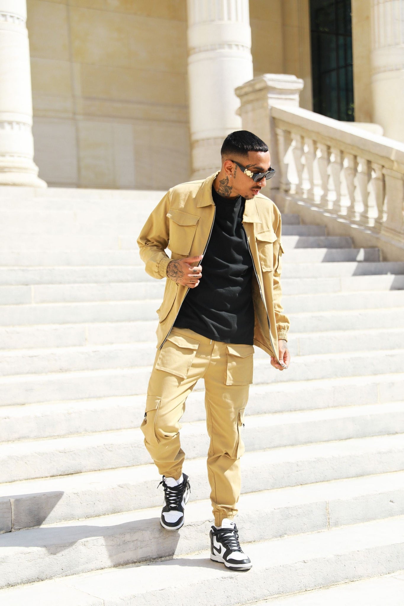 Cargo Pants With Jacket Regular Fit Pista Lime Denim Cargo Jacket