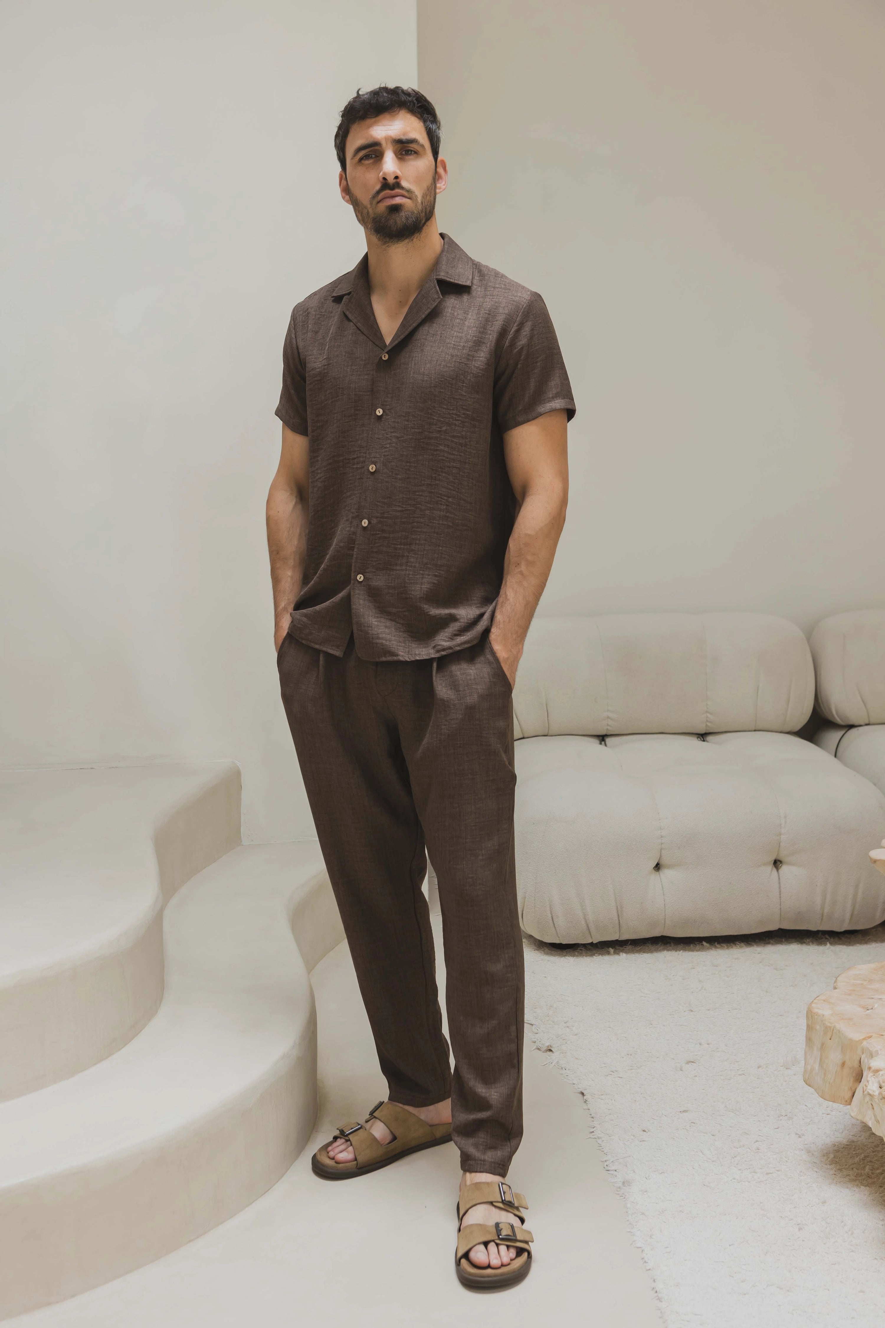 Ensemble chemise et pantalon uni