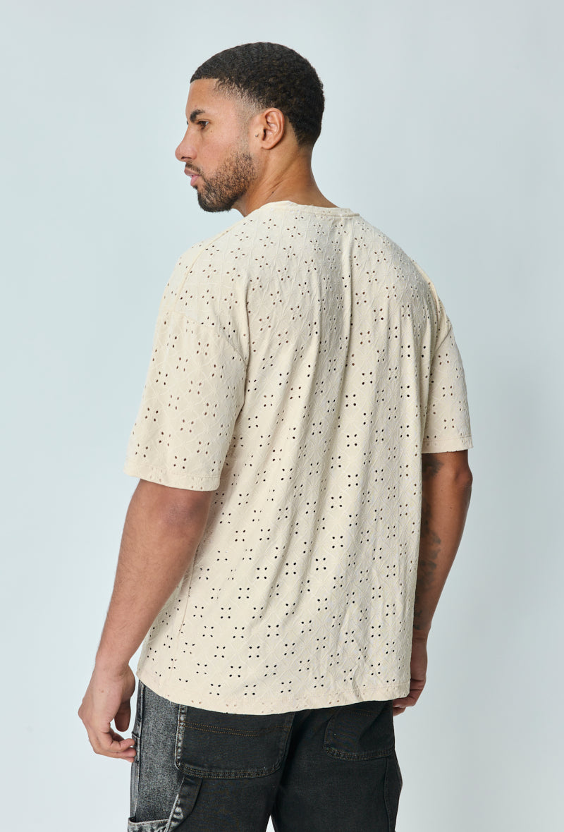 Plain oversized T-shirt with holes