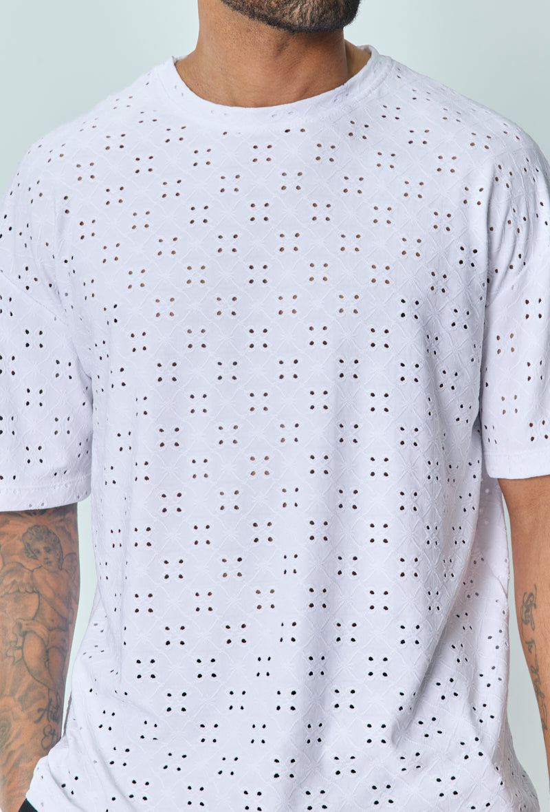 Plain oversized T-shirt with holes