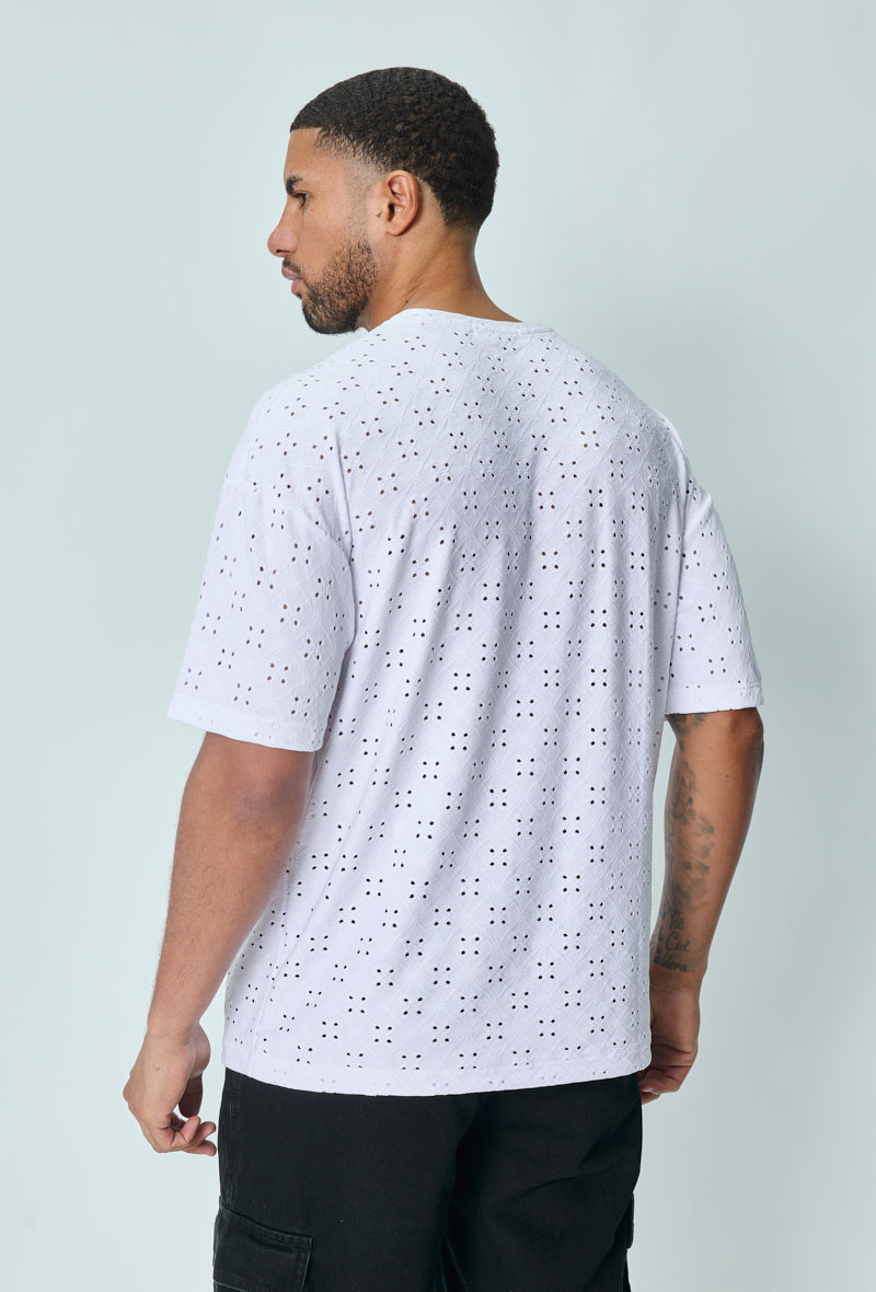 Plain oversized T-shirt with holes