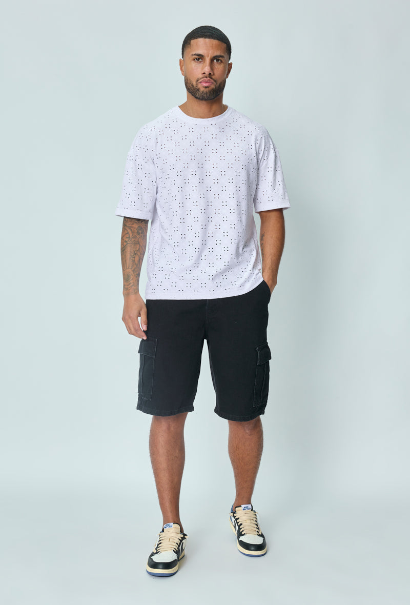 Plain oversized T-shirt with holes