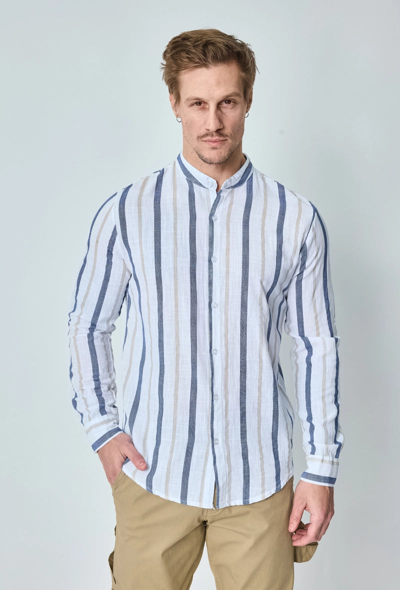 Long-sleeved striped shirt