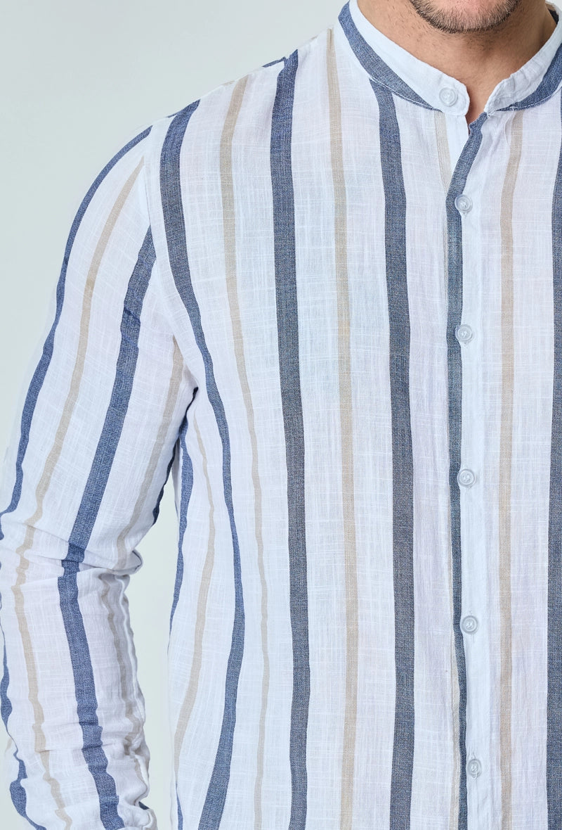 Long-sleeved striped shirt