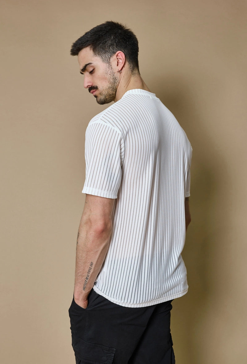 Oversized plain striped t-shirt