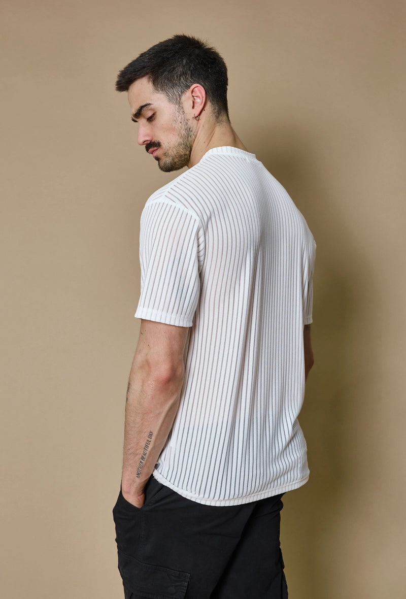 T-shirt rayé uni oversize