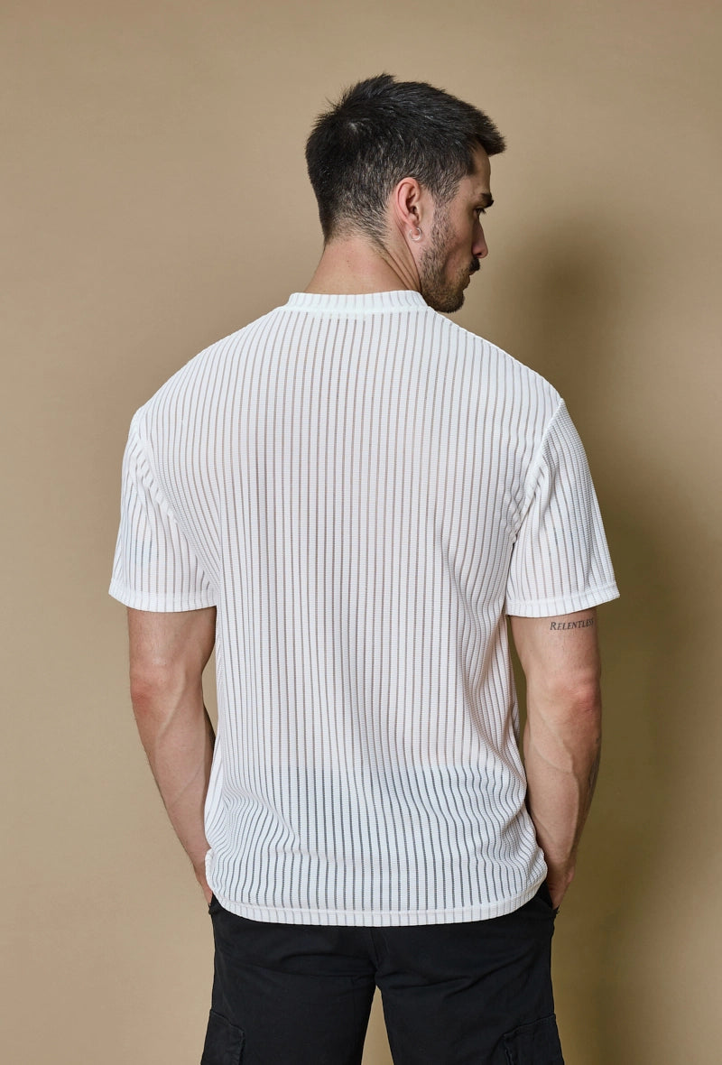 T-shirt rayé uni oversize