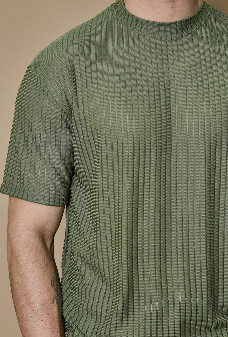 T-shirt rayé uni oversize