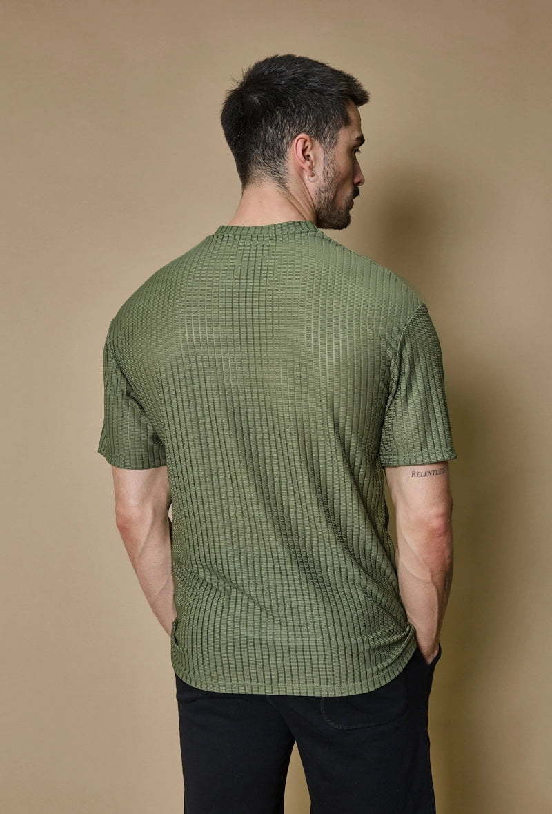 T-shirt rayé uni oversize