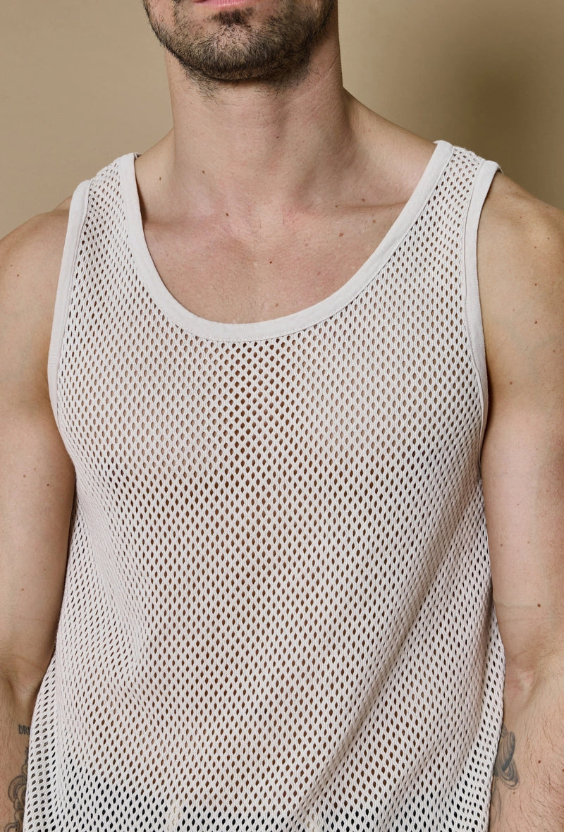 Plain sleeveless t-shirt with short holes