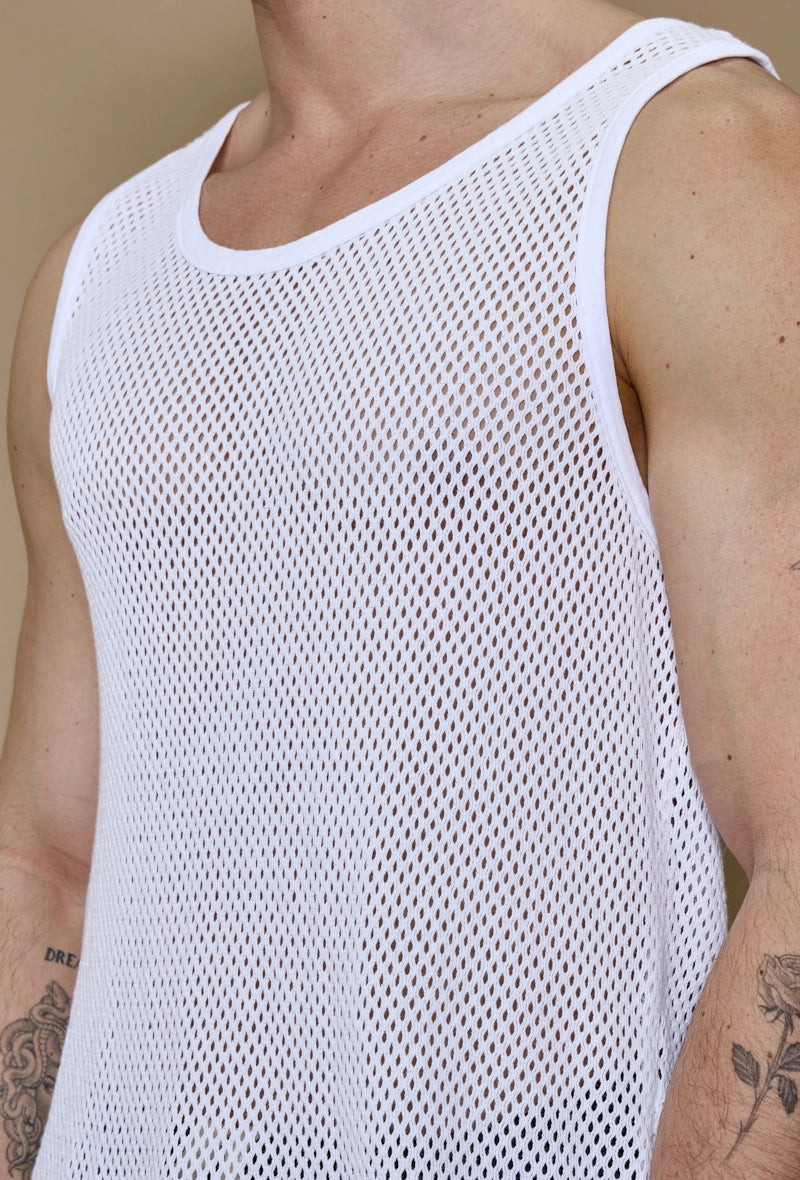 Plain sleeveless t-shirt with short holes