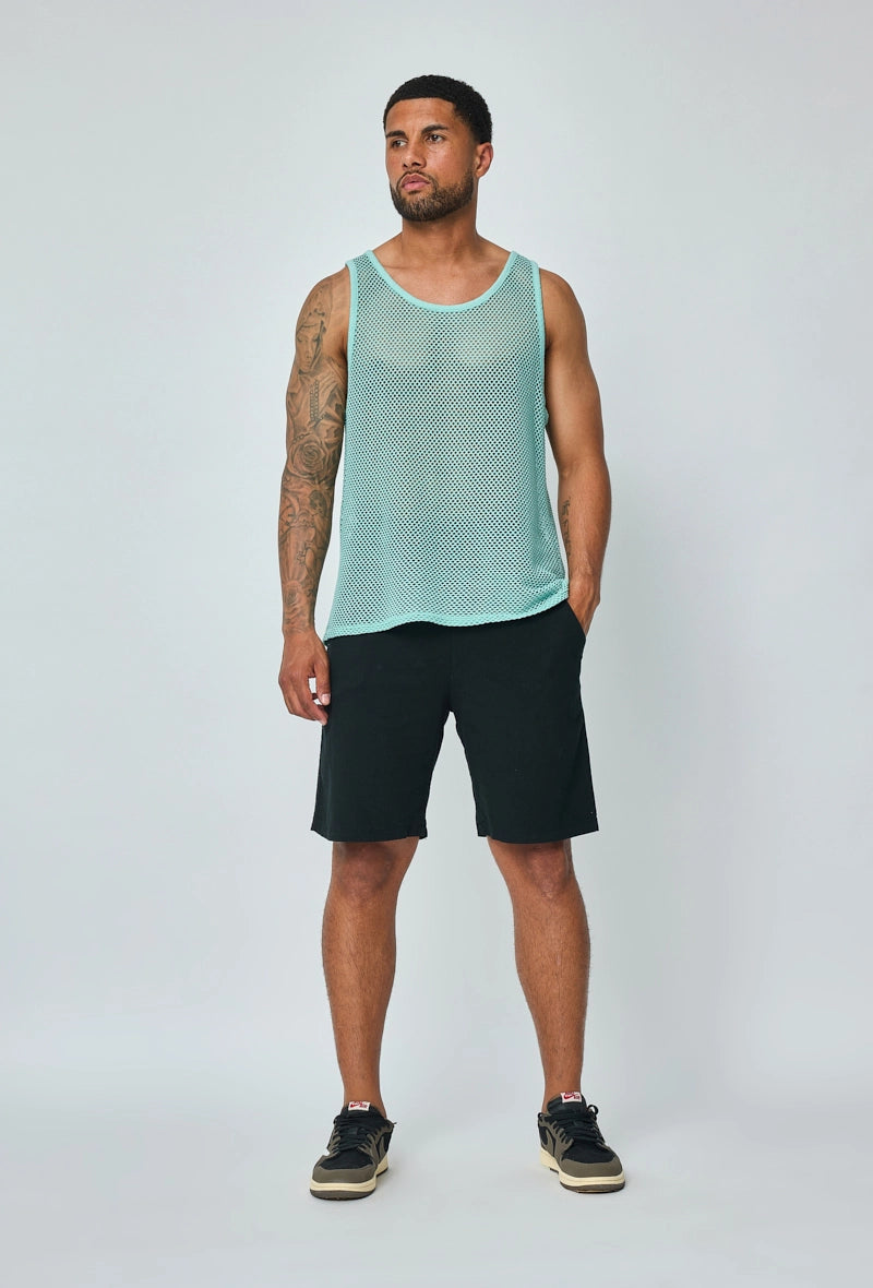 T-shirt uni sans manches trouée courtes