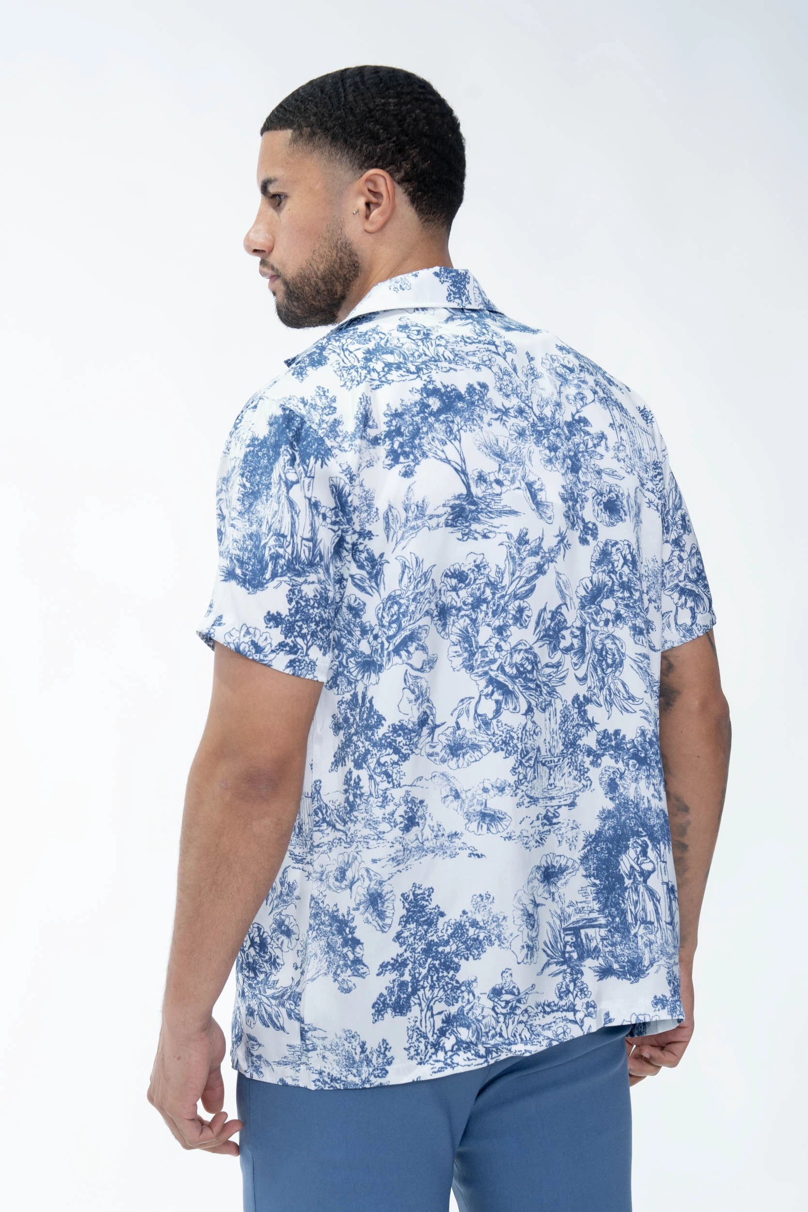 Chemise a effet satin fleuri Frilivin