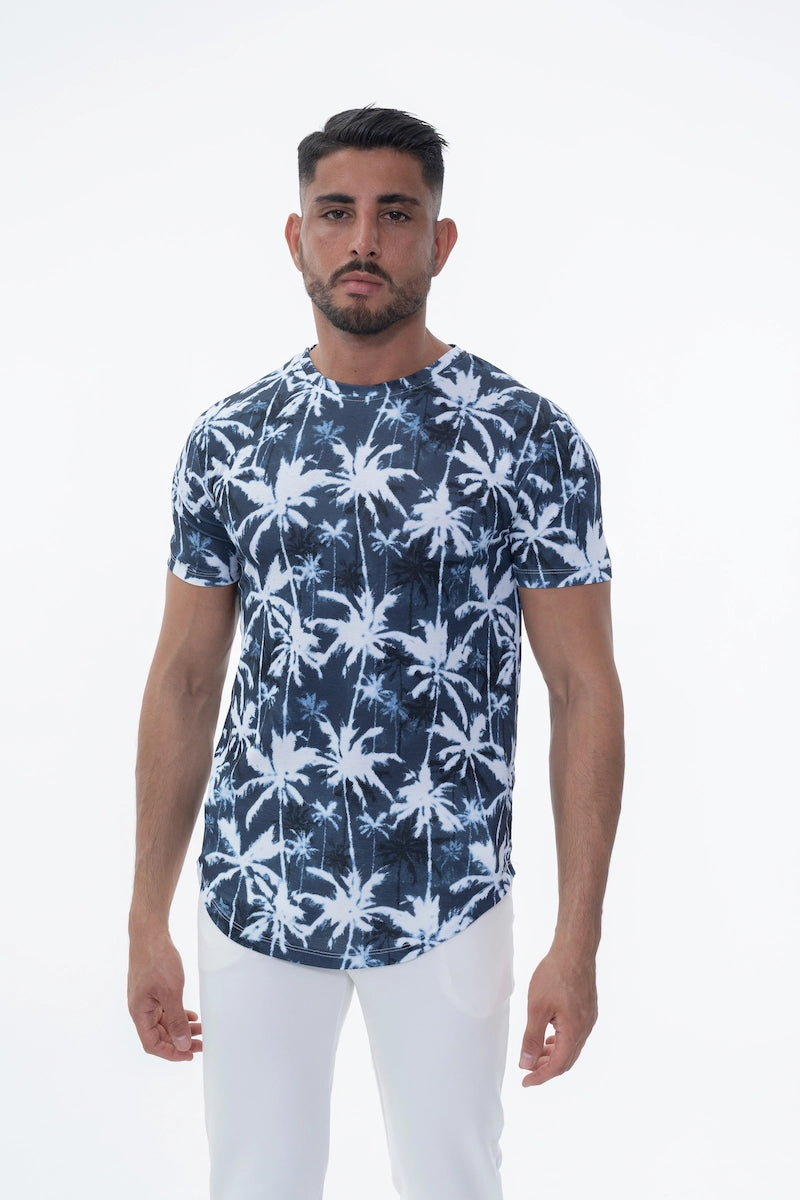 T-shirt manches courtes à motifs palmiers
