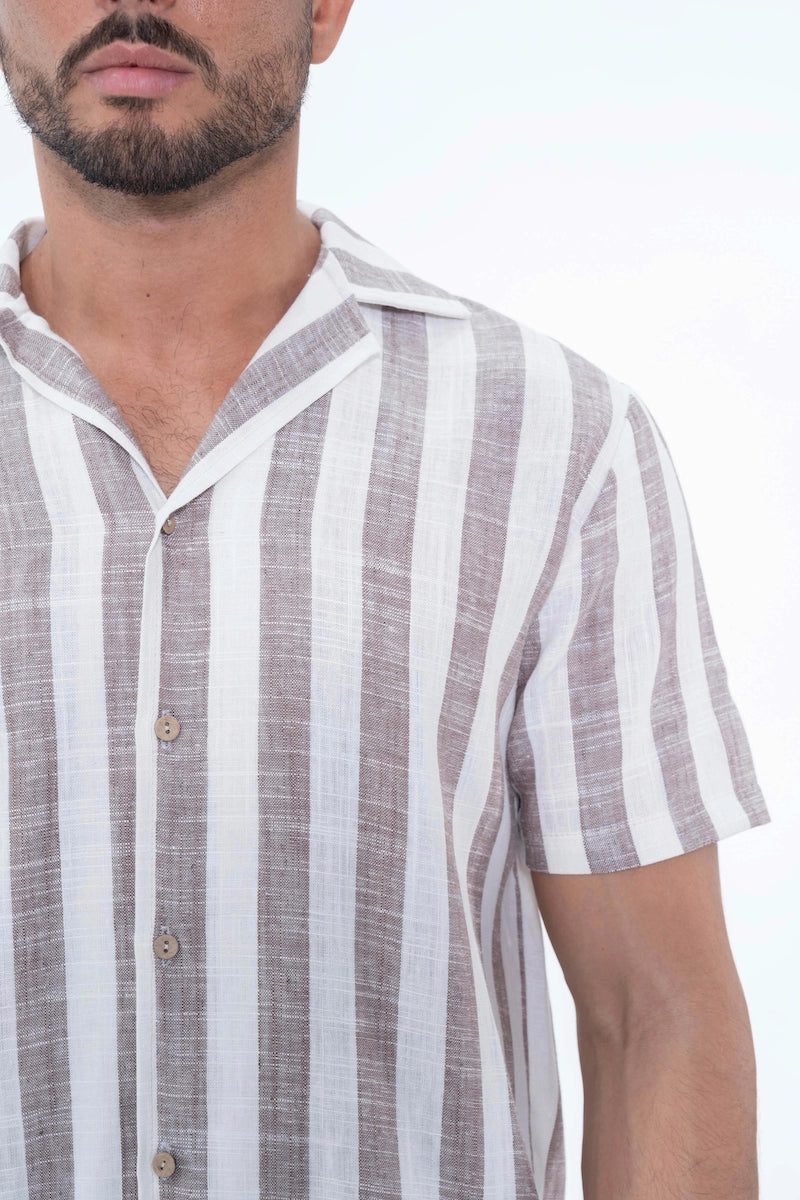 Ensemble chemise et short à rayures