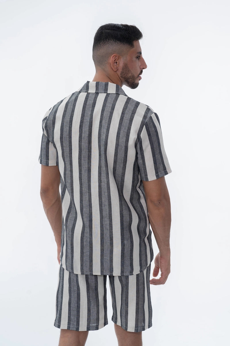 Ensemble chemise et short à rayures