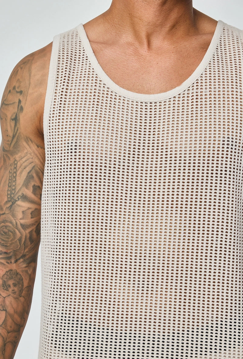 T-shirt débardeur uni à multiples trous