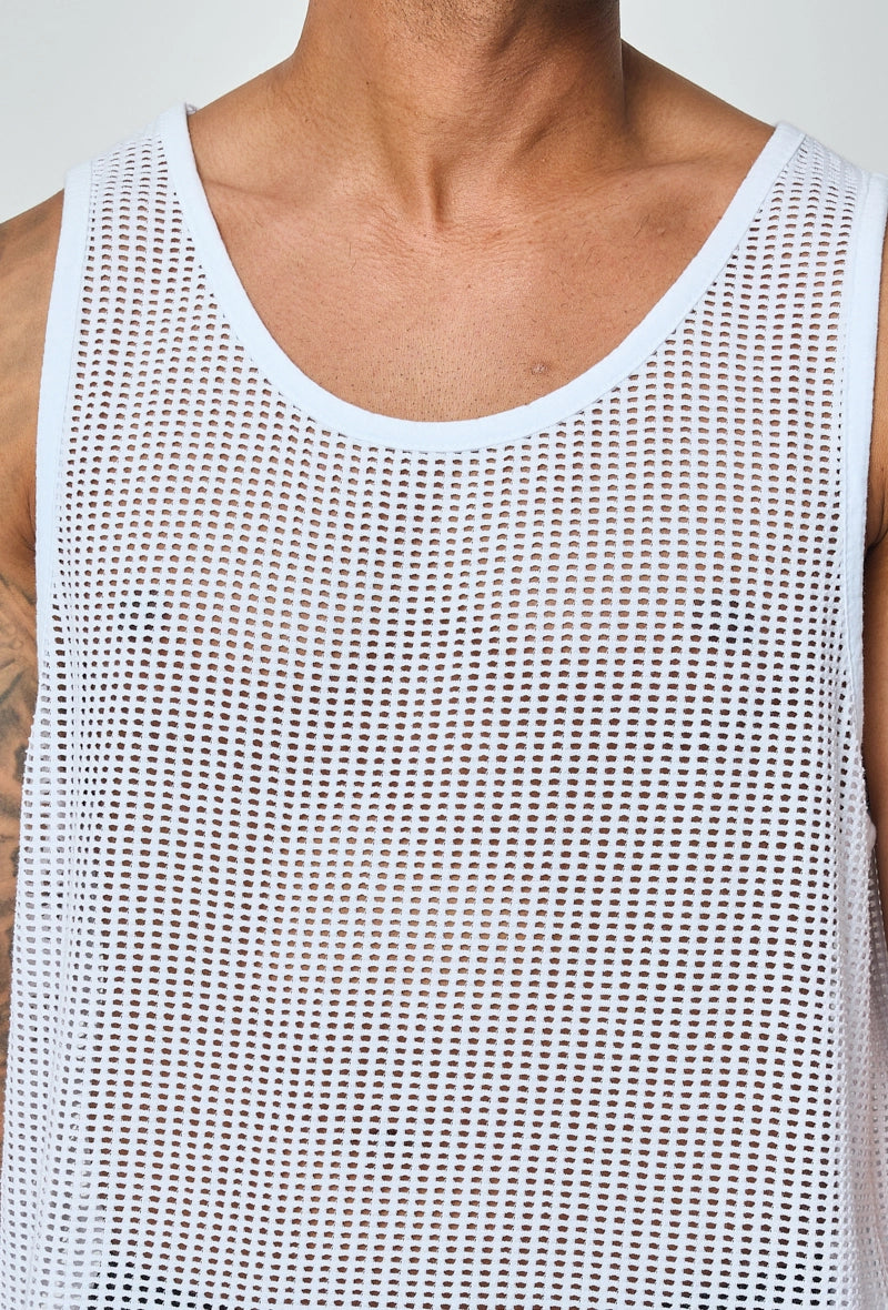 T-shirt débardeur uni à multiples trous