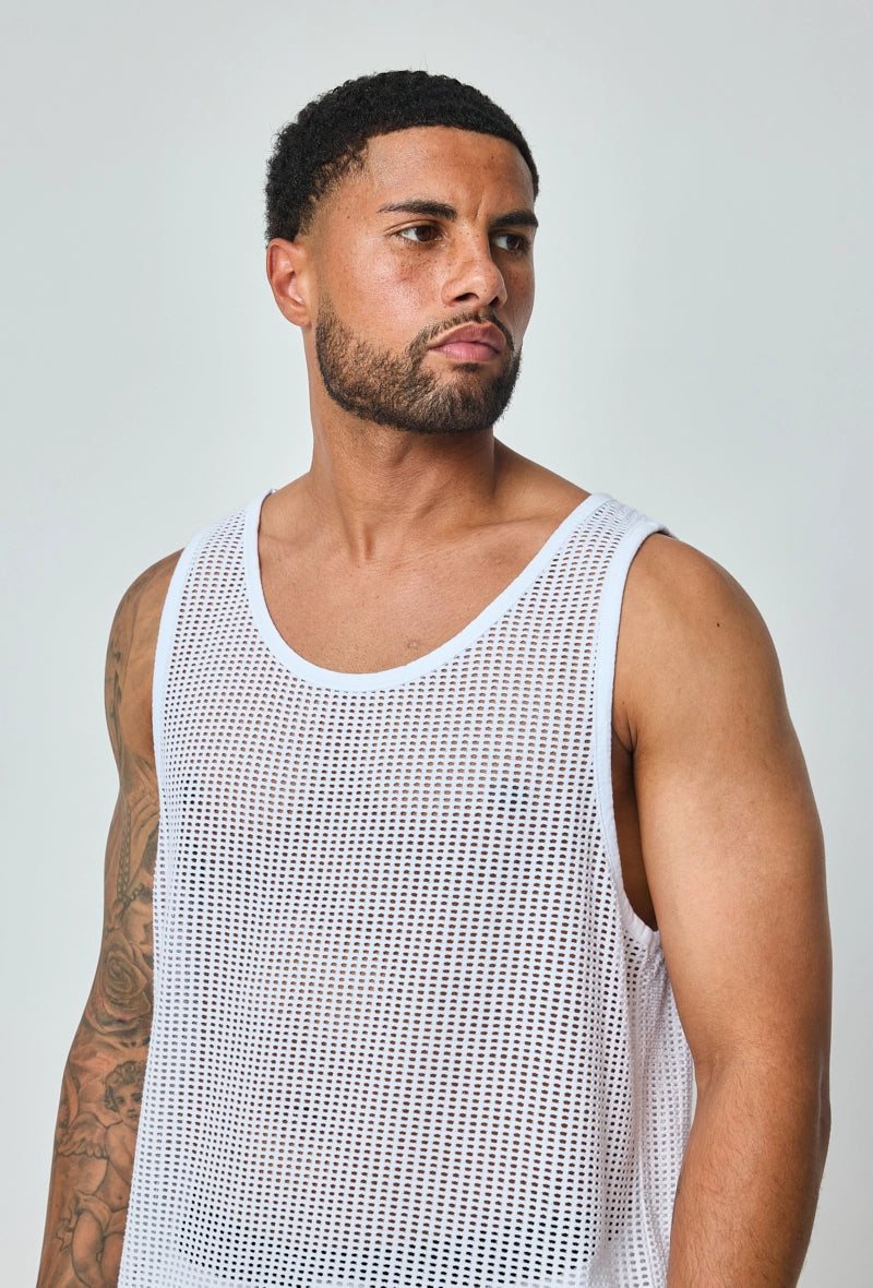 T-shirt débardeur uni à multiples trous