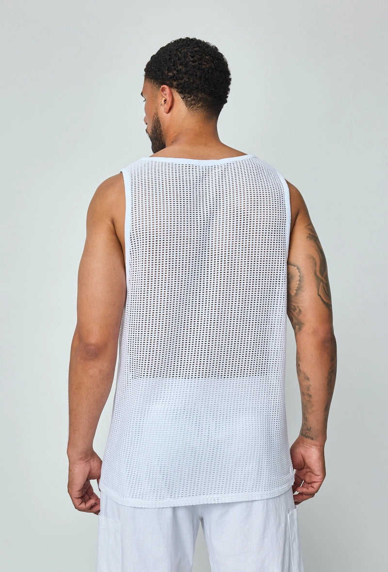 T-shirt débardeur uni à multiples trous