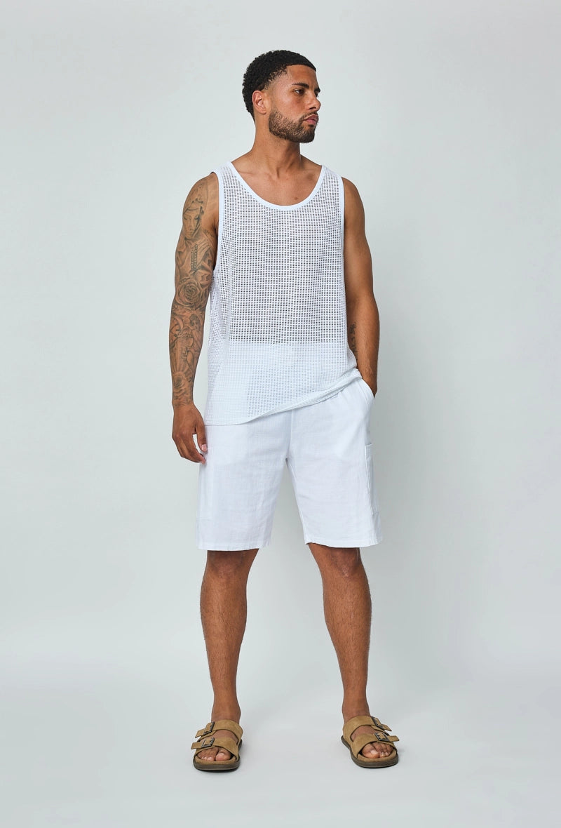 T-shirt débardeur uni à multiples trous