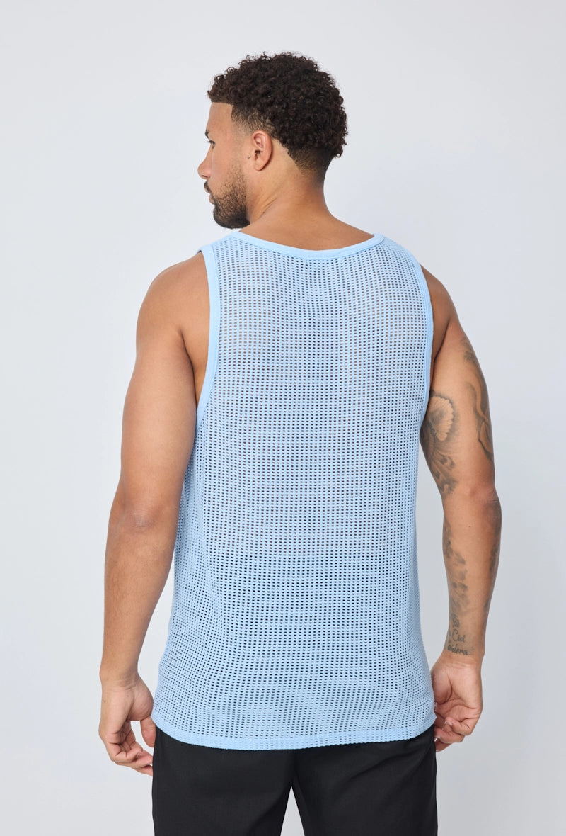 T-shirt débardeur uni à multiples trous