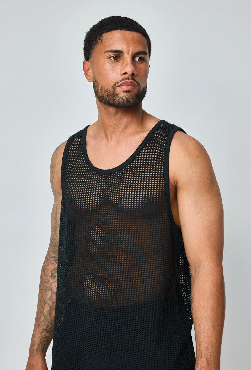 T-shirt débardeur uni à multiples trous