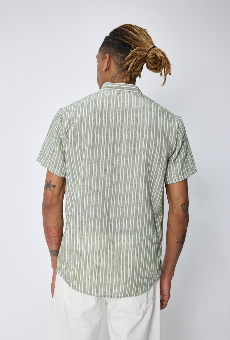 Chemise col mao rayée