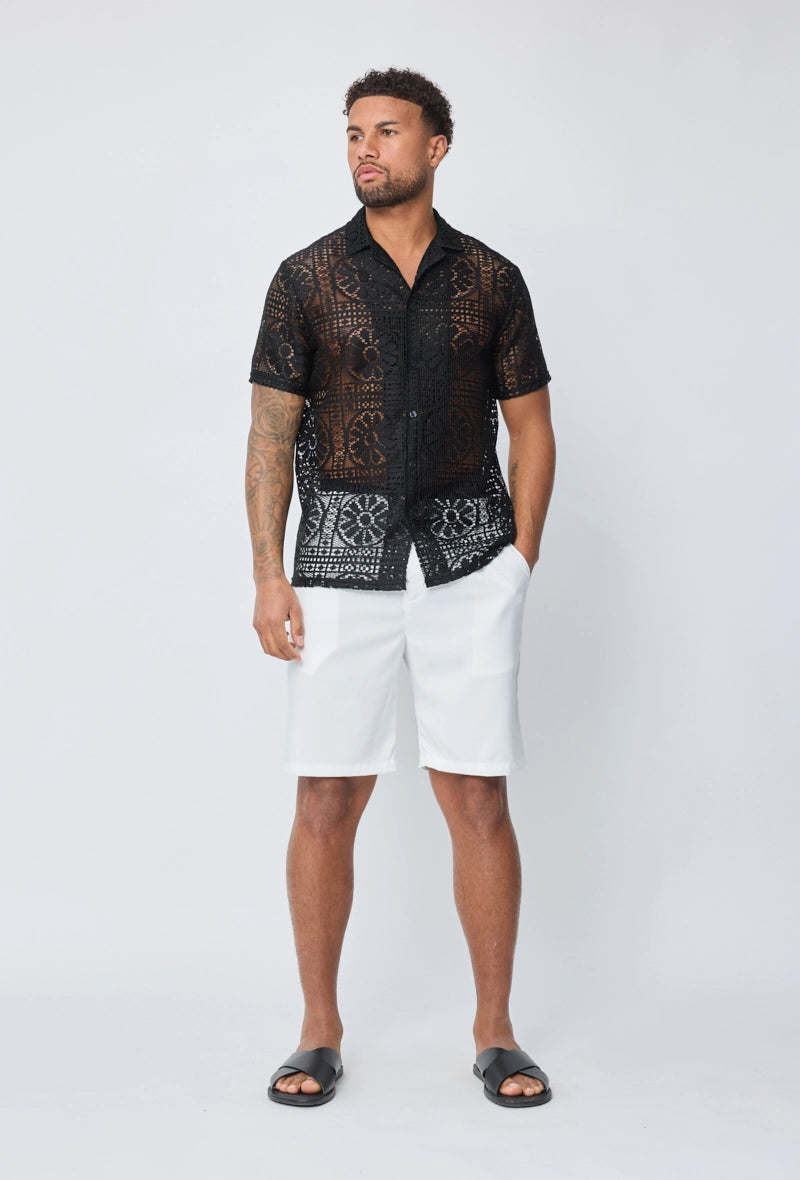 Chemise à dentelle transparente
