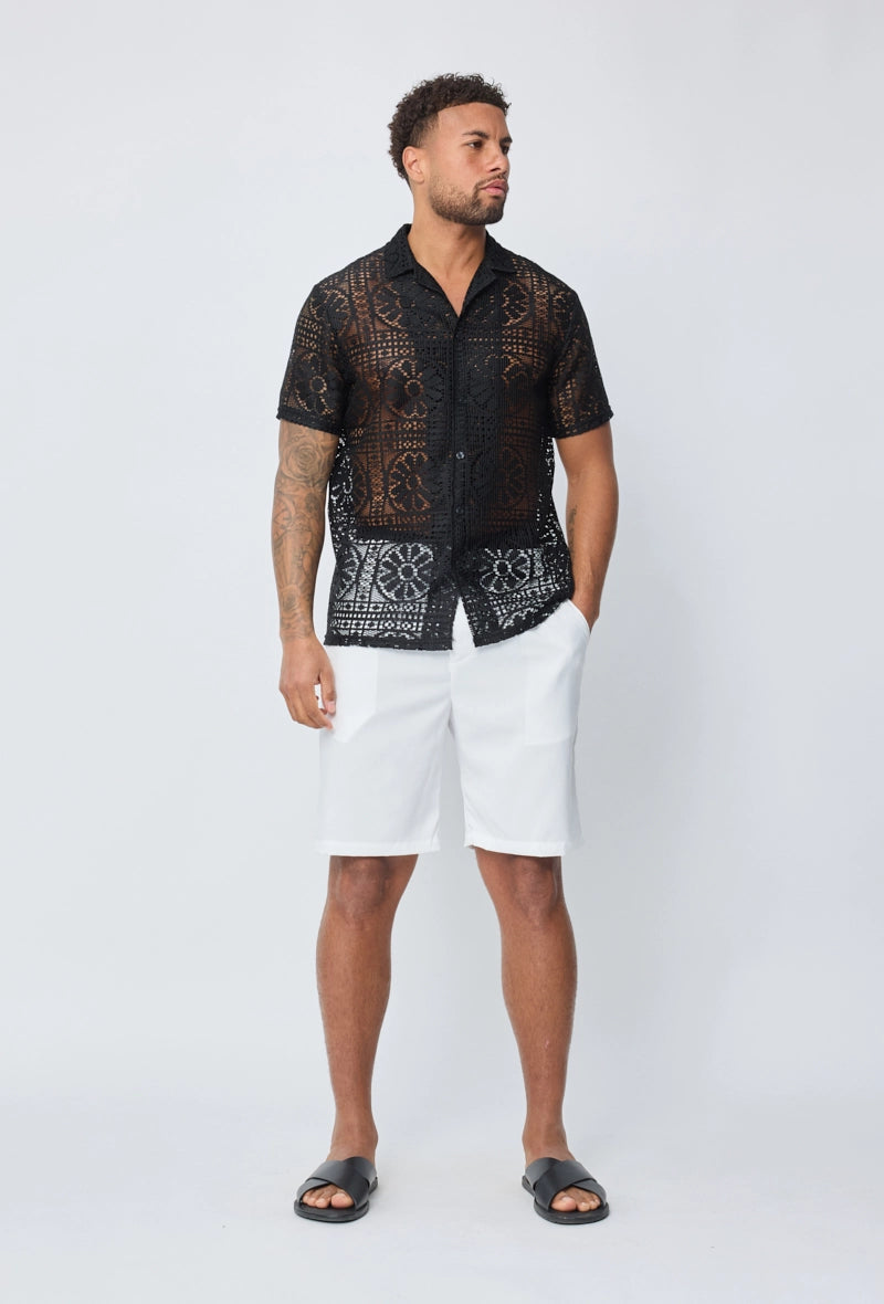 Chemise à dentelle transparente