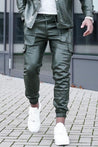 Pantalon jogger cargo similicuir - Frilivin