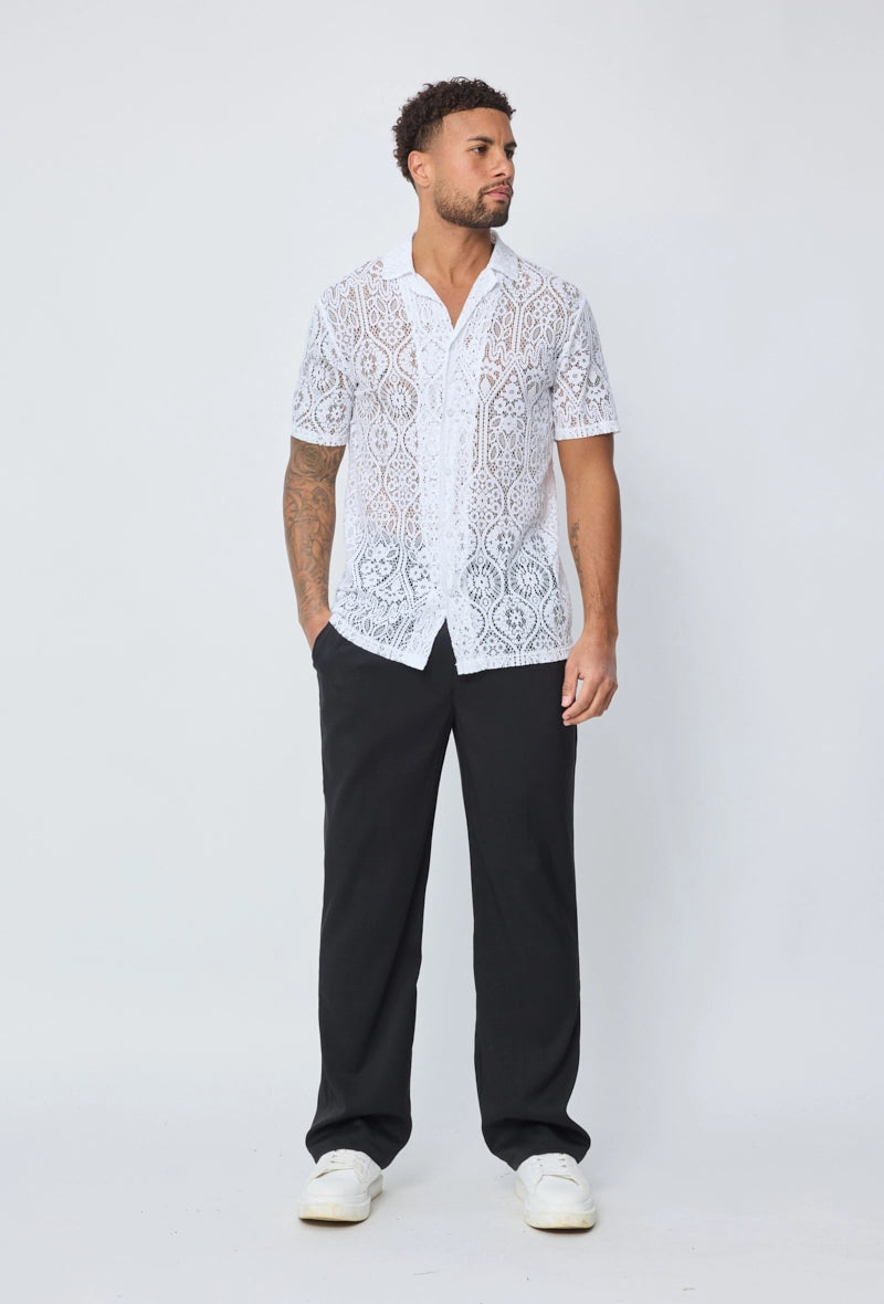 Chemise unie manches courtes