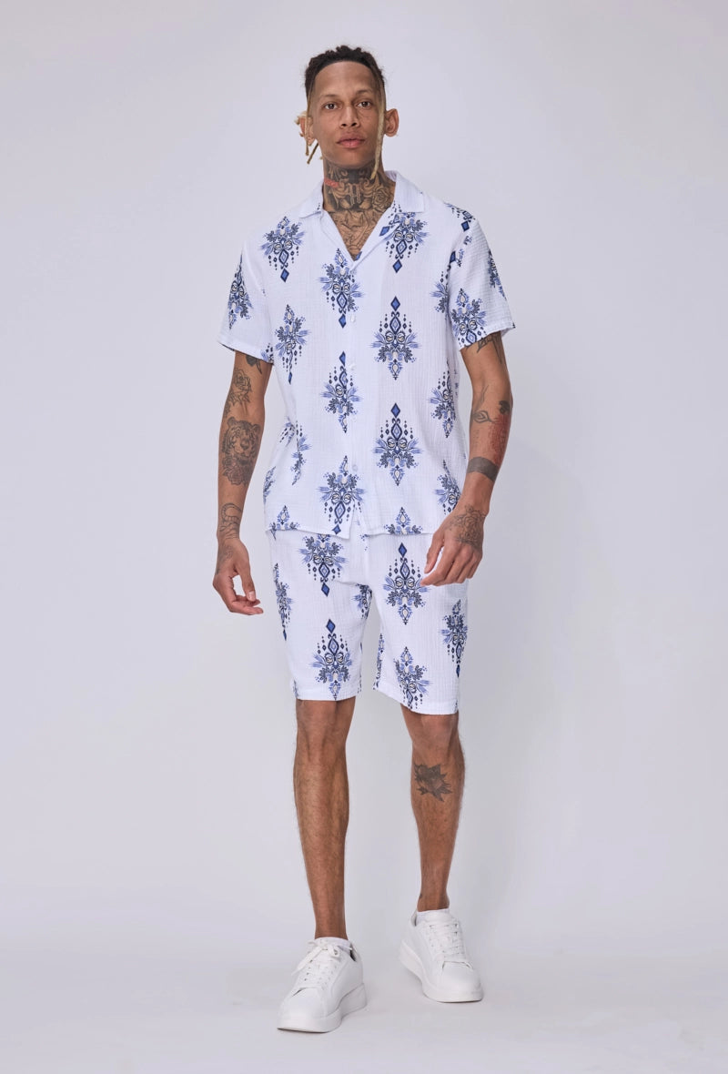 Ensemble chemise short imprimé