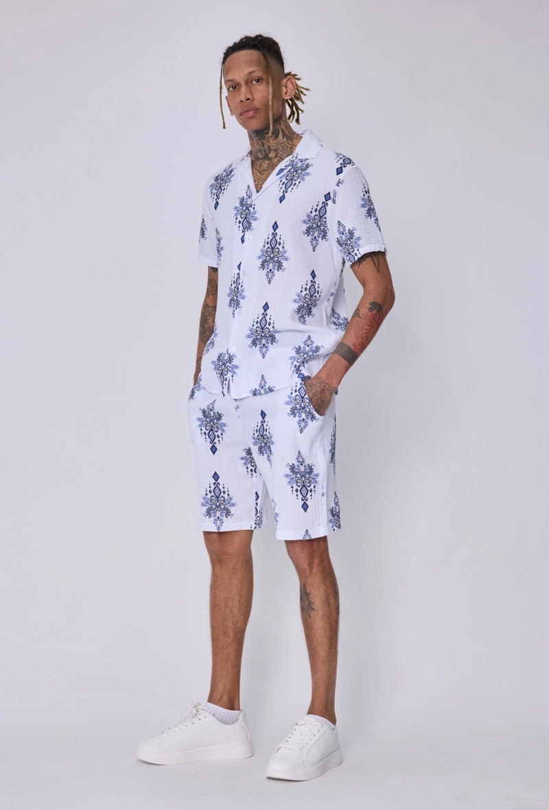 Ensemble chemise short imprimé