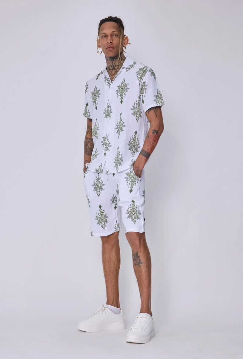 Ensemble chemise short imprimé