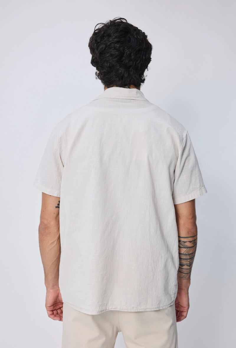 Chemise manches courtes unie coupe décontractée