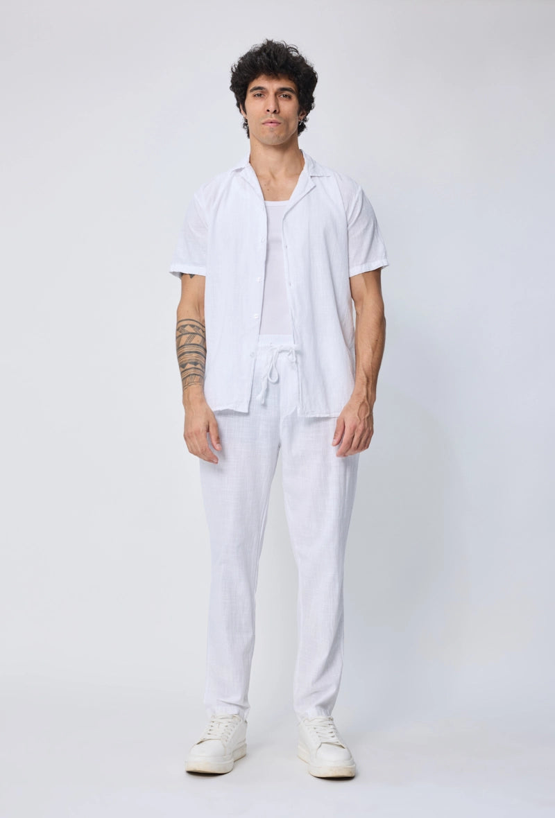 Chemise manches courtes unie coupe décontractée