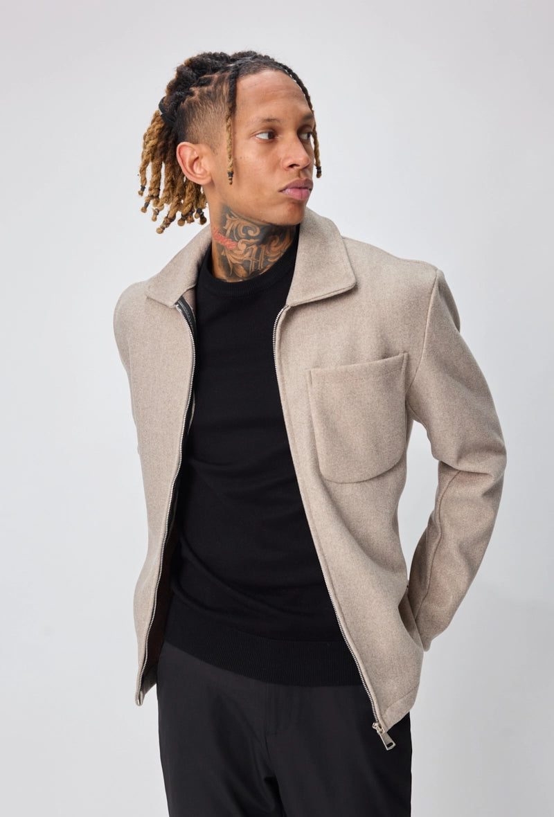 Veste homme couleur uni sans capuche