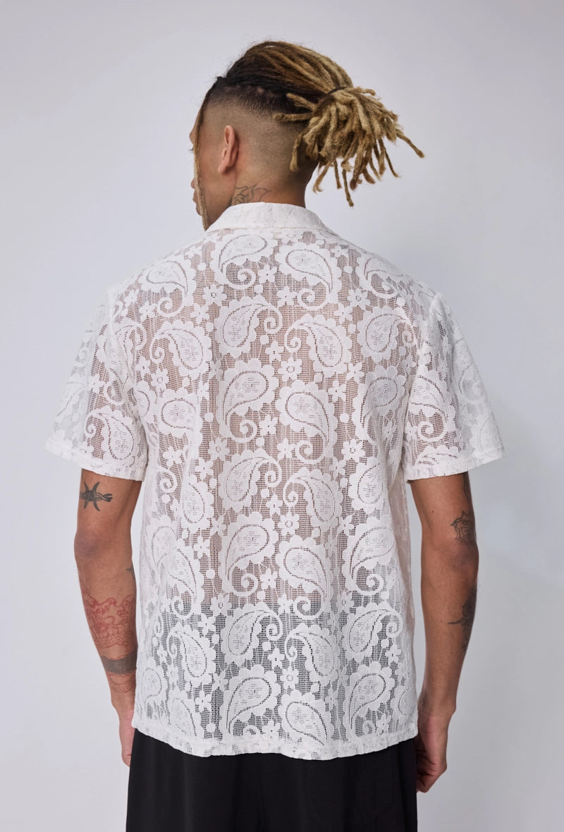 Chemise dentelle paisley
