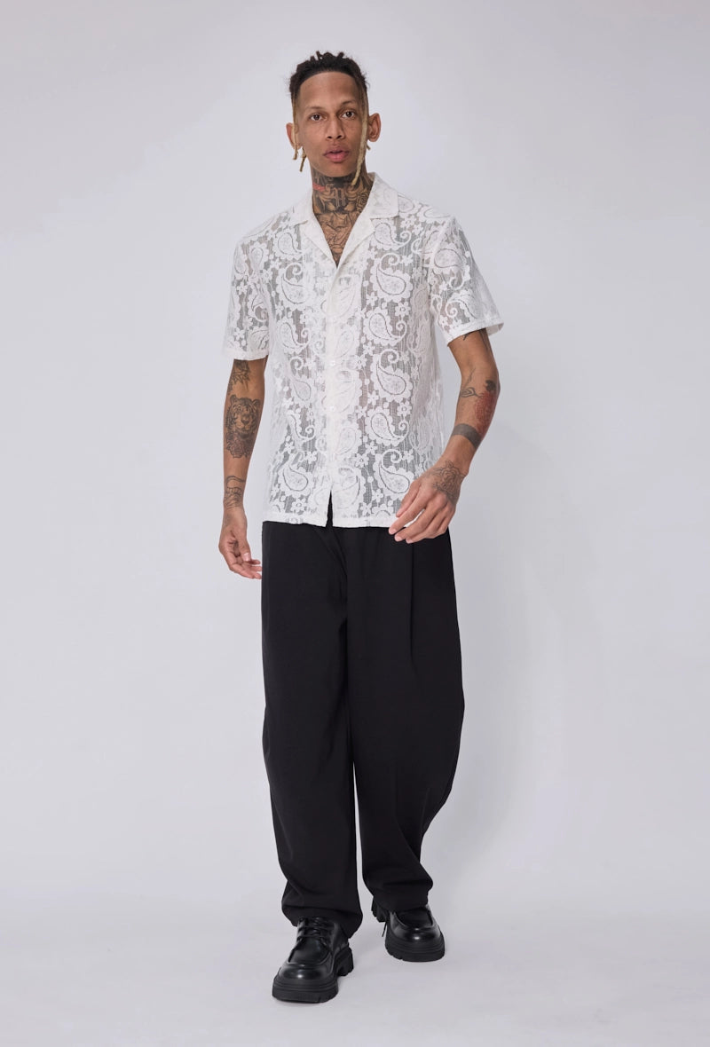 Chemise dentelle paisley