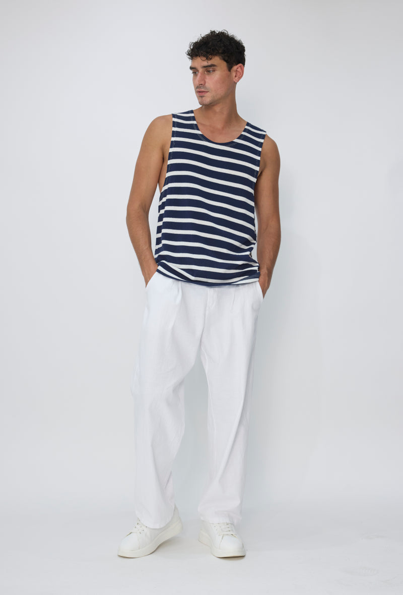 T-shirt débardeur rayé casual été