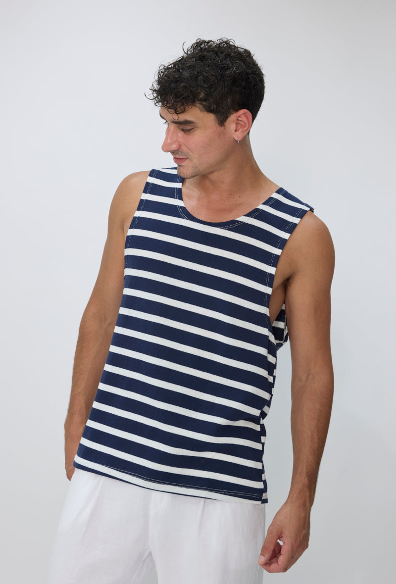 T-shirt débardeur rayé casual été