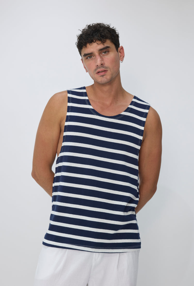 T-shirt débardeur rayé casual été